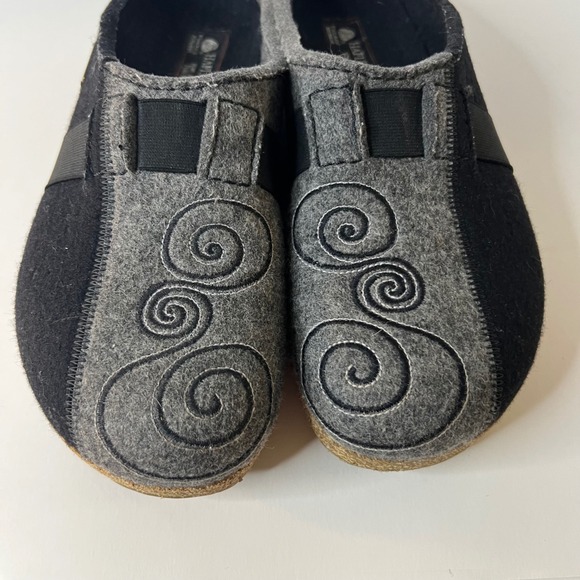 Womens Haflinger Magic Felted Wool Cork Clogs Gray Black Swirl Design 40EU 9US - Picture 8 of 8